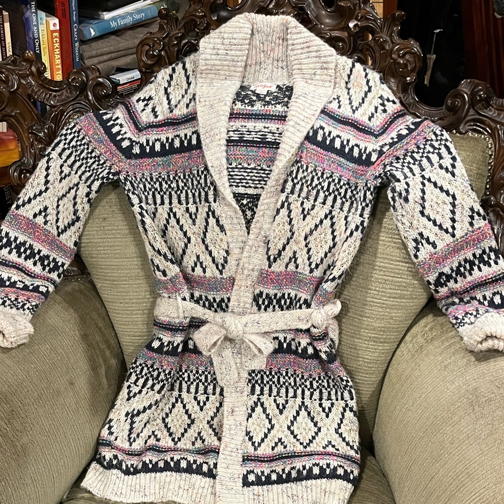 Cat and Jack Girls Multicolored Knit Cardigan Sweater